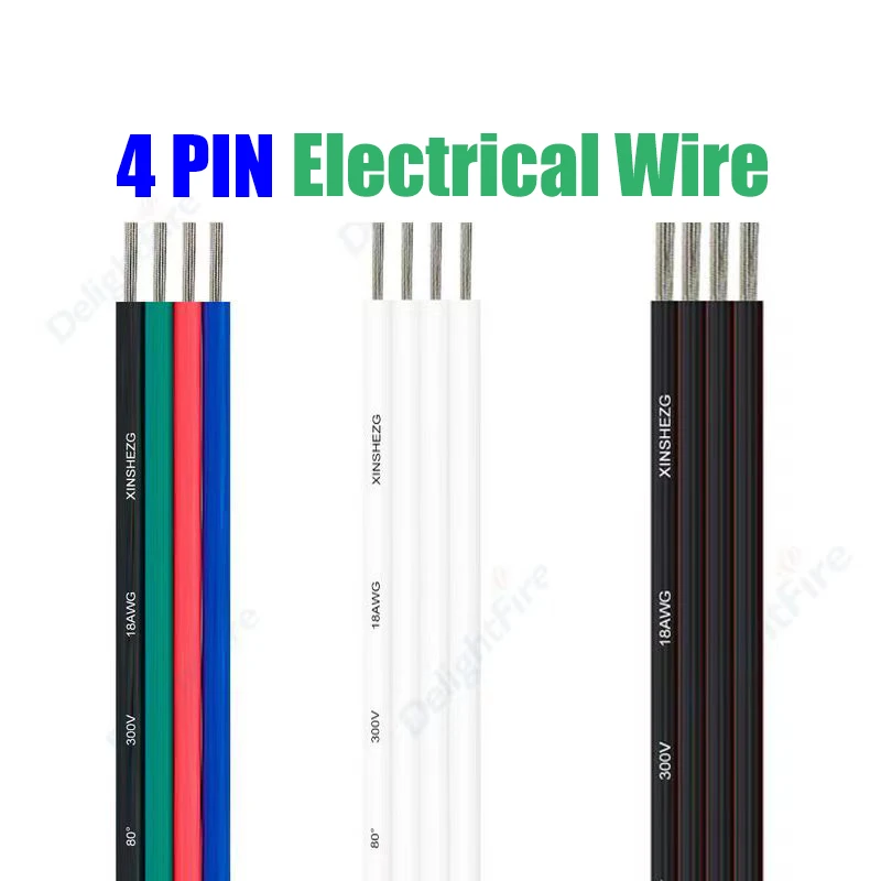 4-контактный светодиодный кабель электрические провода 5-100 м 22AWG 20AWG 18AWG луженый