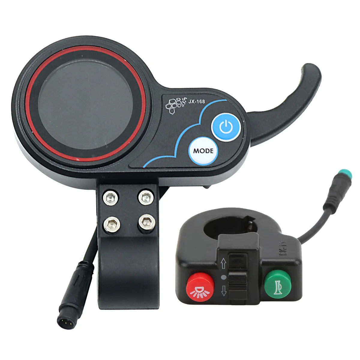 

-168 Electric Scooter Dashboard Meter 36V 48V Adjustable+Switch 6PIN Throttle Accessories for Electric Scooter