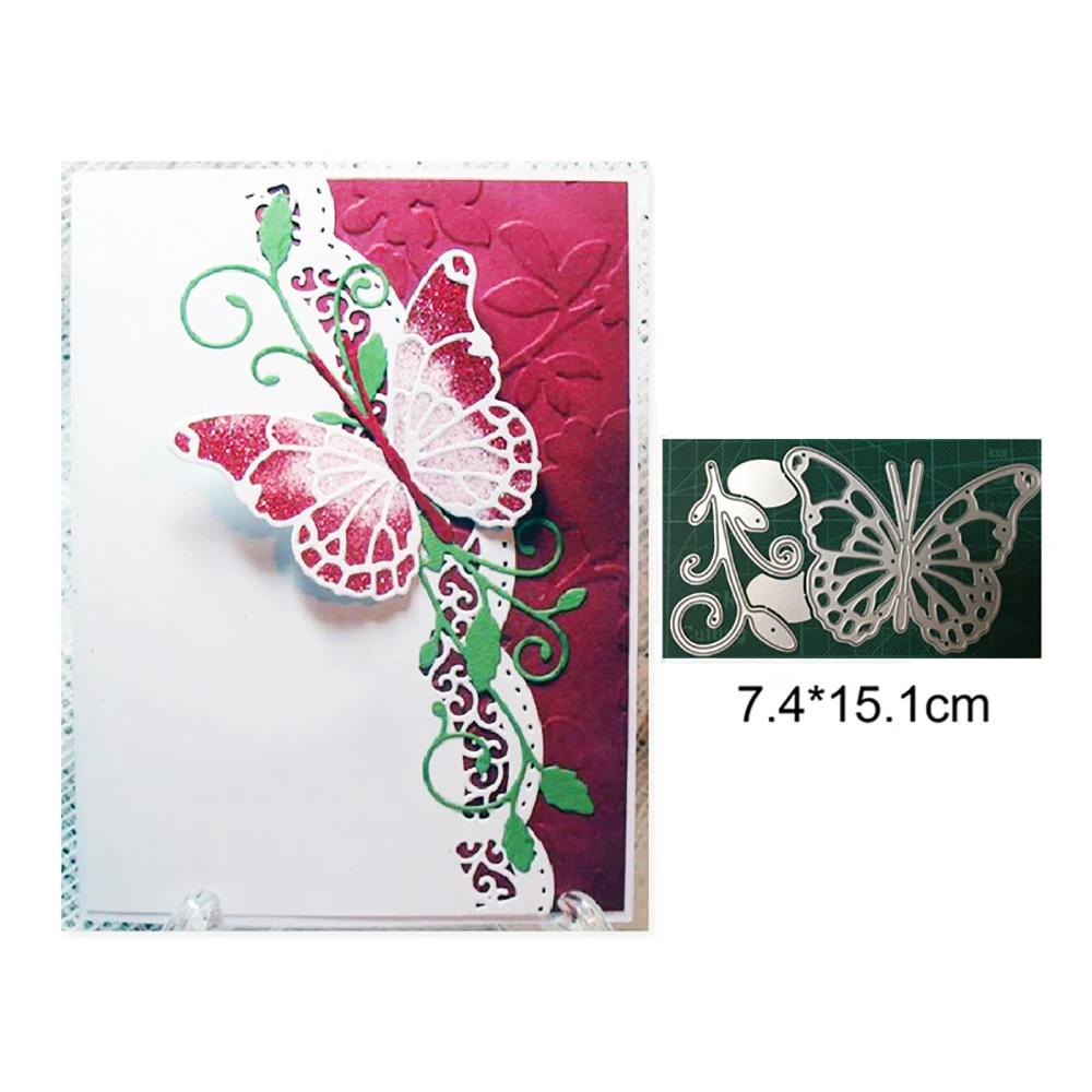 

Butterfly And Branch Vine Leaves New Arrival 2022 Metal Cutting Dies Decoration Scrapbooking Craft Stencils Embossing Cut Die