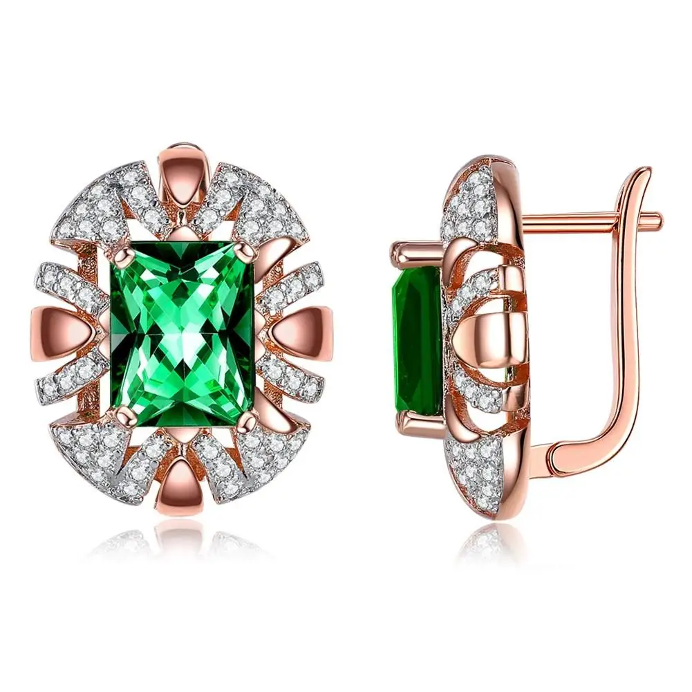 

Umcho Oval Stud Earrings For Women Shining ClearRomantic Rose Gold Copper Earring Anniversary Fashion Jewelry To Girlfriend