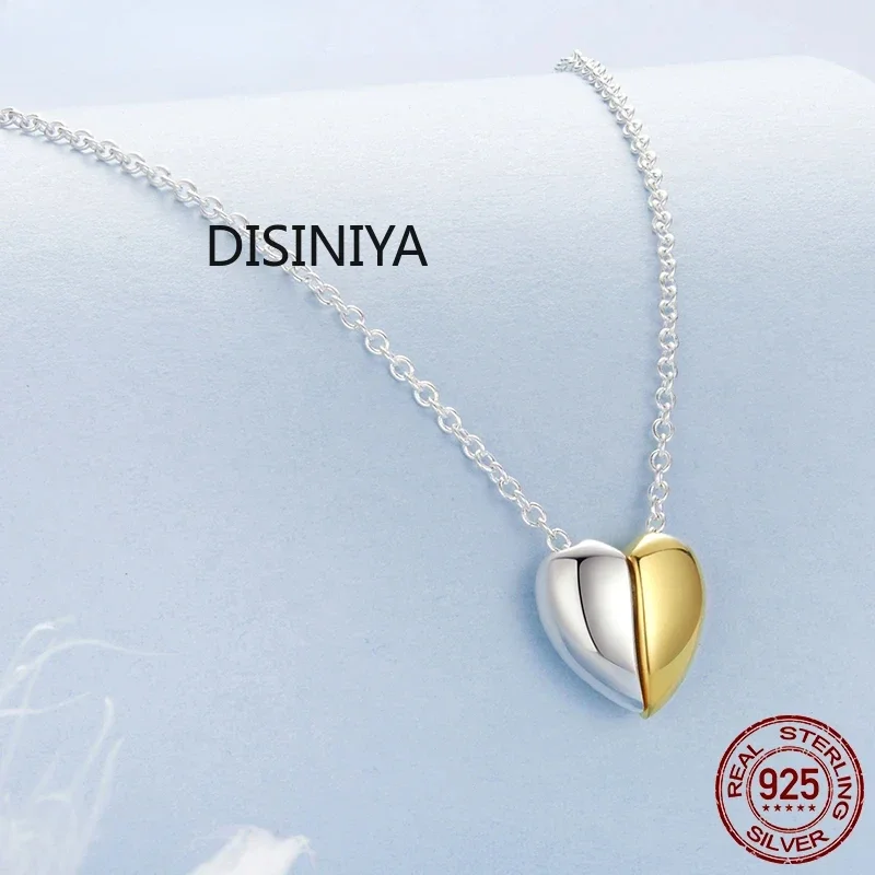 Позолоченное ожерелье с подвеской в форме сердца для женщин стерлинговое