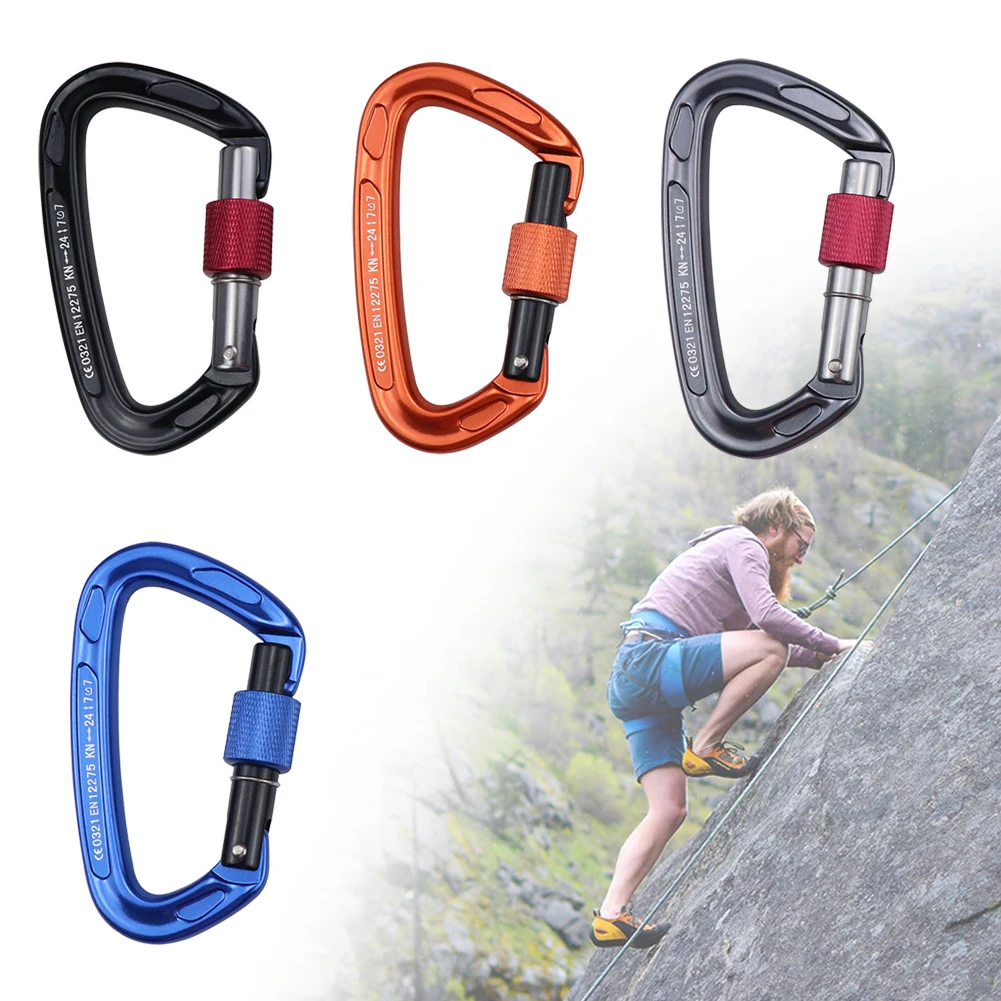 

24KN Carabiner Auto Lock D-ring Buckle Aluminium Climbing Rappelling Locking Clip Outdoor Multi Tool Camping Supplies