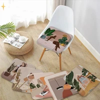 abstract fashion vintage girl art modern style fabric cushion non slip living roomdecor students stool tatami buttocks pad