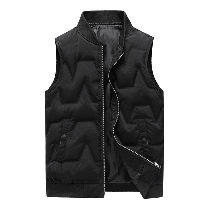 New Youth Trend Leisure Stand Collar Sports Down Vest Korean Version Winter Men'S Warm Fashion Shoulder Sleeveless Jacket