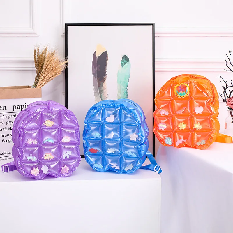 Amiqi Hot Selling Children's Inflatable Air PVC Bag Waterproof Backpack Swim Beach Storage Bags