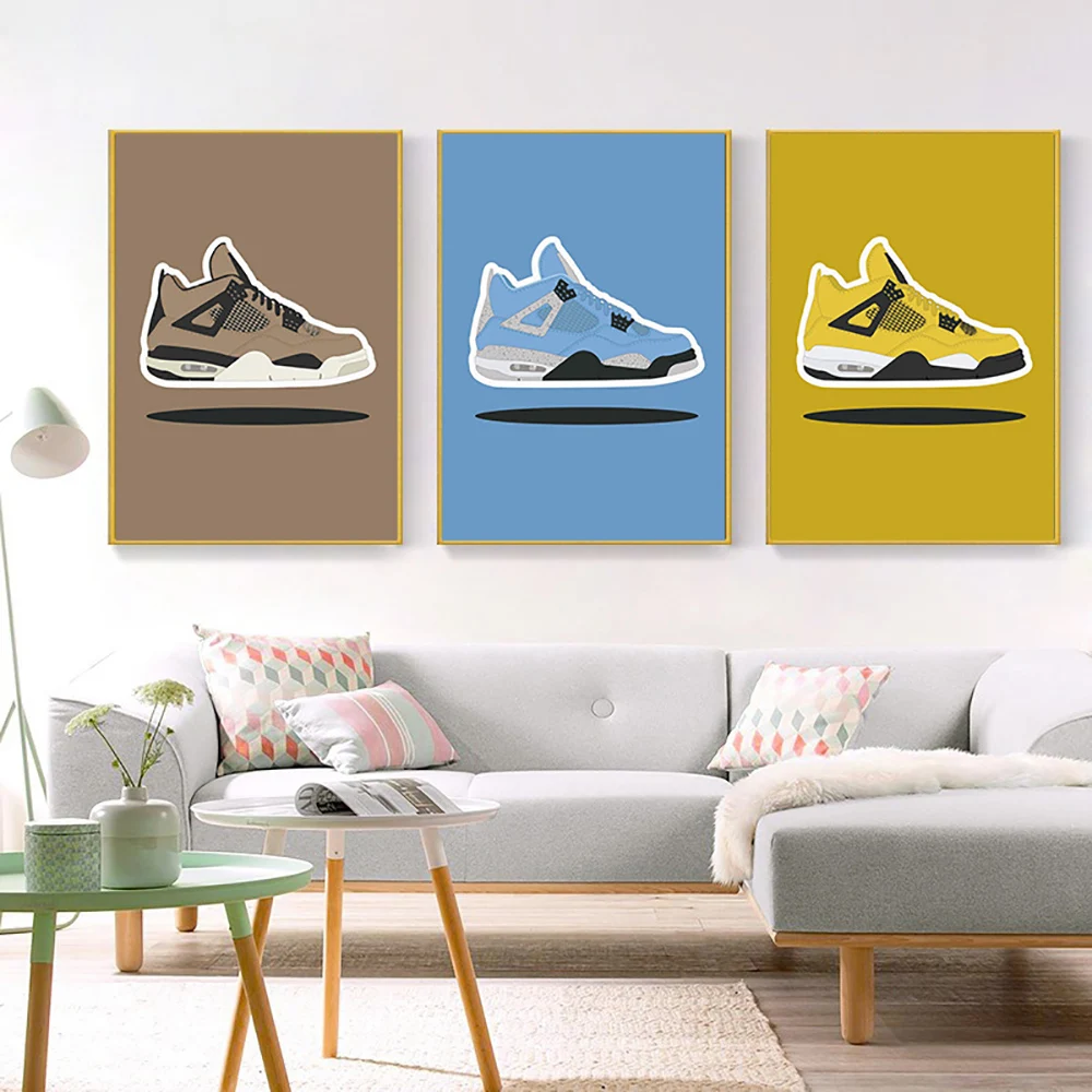 Люксовые брендовые кроссовки модная обувь настенная Картина на холсте в