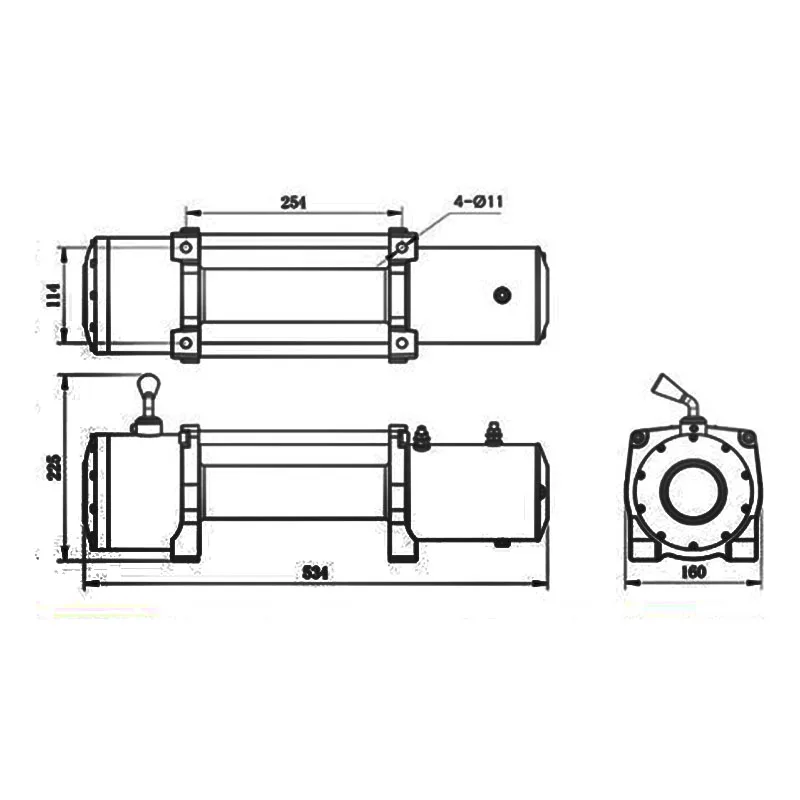 12 В 3500 фунтов водонепроницаемая и бесшумная спасательная электролебедка для