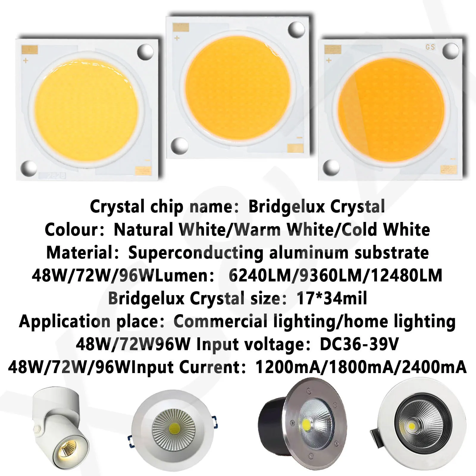 2828 яркий бриллиантовый чип Bridgelux Crystal 48 Вт 72 96 светодиодный RA90 используется для