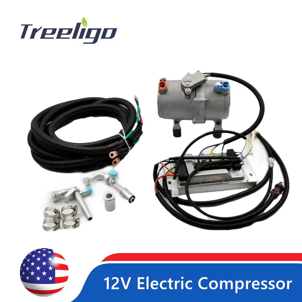 

Electric Air Conditioner Compressor 12V Ac Set Air Conditioning Compressor for Car Truck Bus Automotive Boat Tractor Aircon