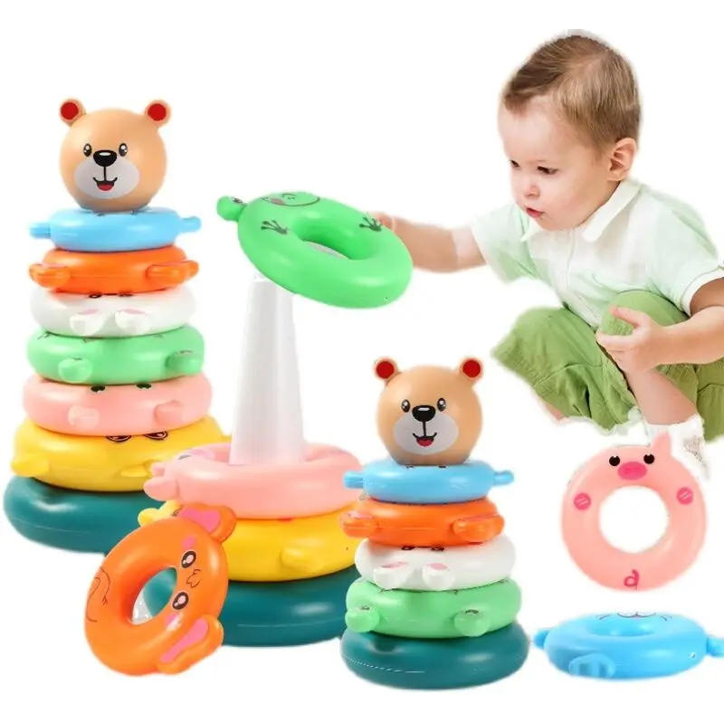 

Early Educational Stacking Toy Stacking Nesting Circle Toy Montessori Building Blocks Sensory Toys for Children Baby 6 36 Months