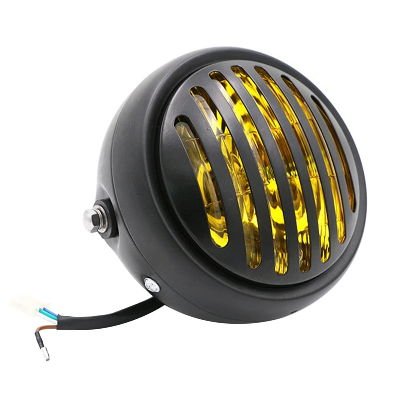 

Motorcycle Halogen Headlight Black Metal Retro Headlight Round For CG125 GN125 CB CL Yamaha Suzuki Cafe Racer Bobber
