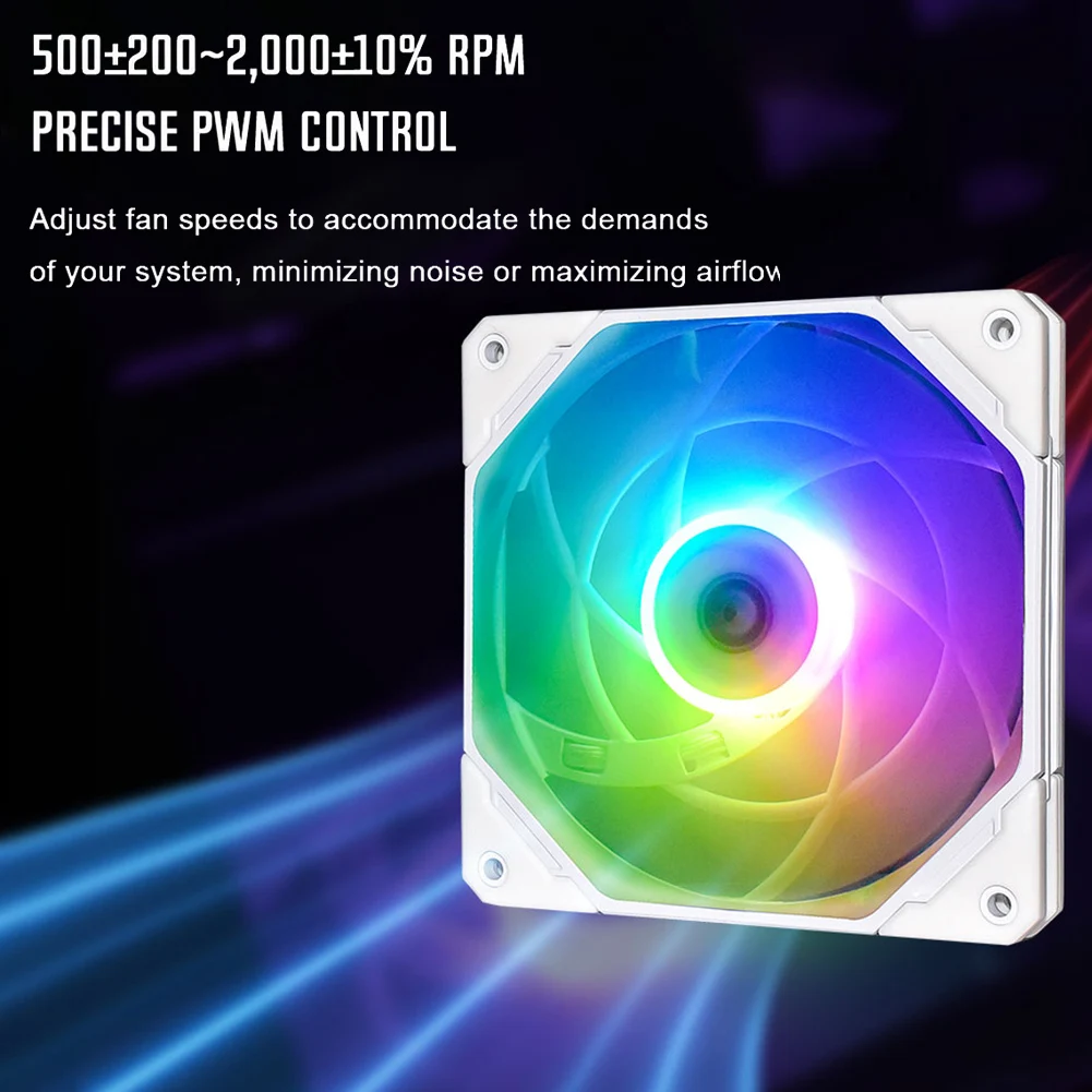 

ARGB чехол с охлаждающим вентилятором 5 в 3PIN Aura Sync 12 см, чехол с контролем температуры для ПК, гидравлический подшипник для компьютерного шасси