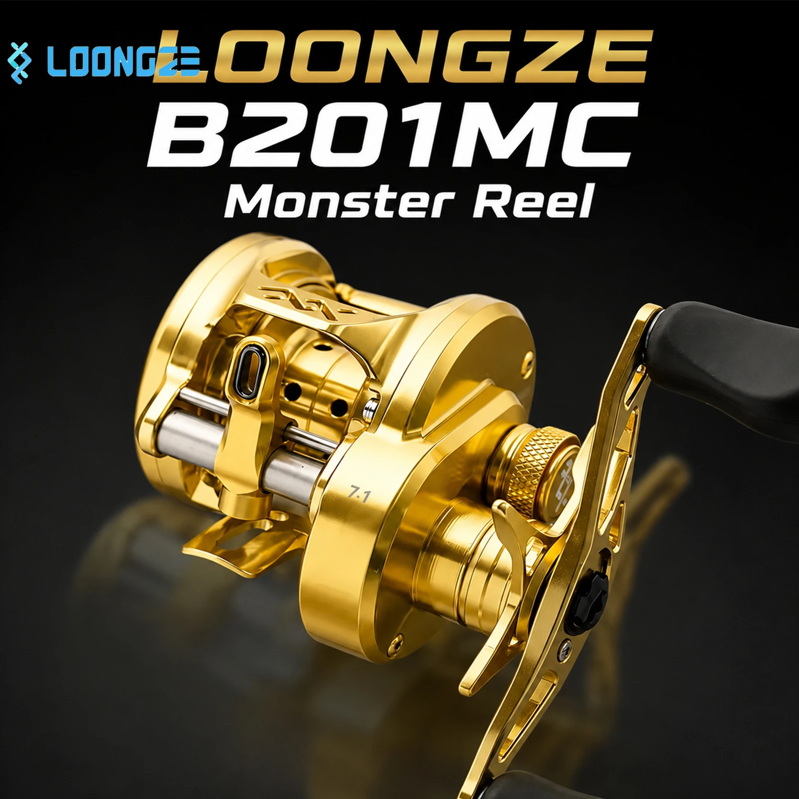 Фото Рыболовная катушка LOONGZE B201MC 175г, изготовленная на ЧПУ из алюминия, сверхлегкая, для дальнего заброса, с большой емкостью, для бейткастинга №1