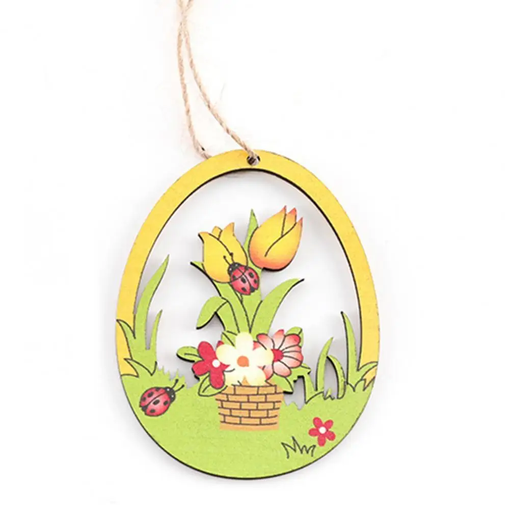 

10Pcs Bunny Decor Anti-fading Hanging Pendant Easter Colorfast Hollowed Out Hanging Bunny Decor