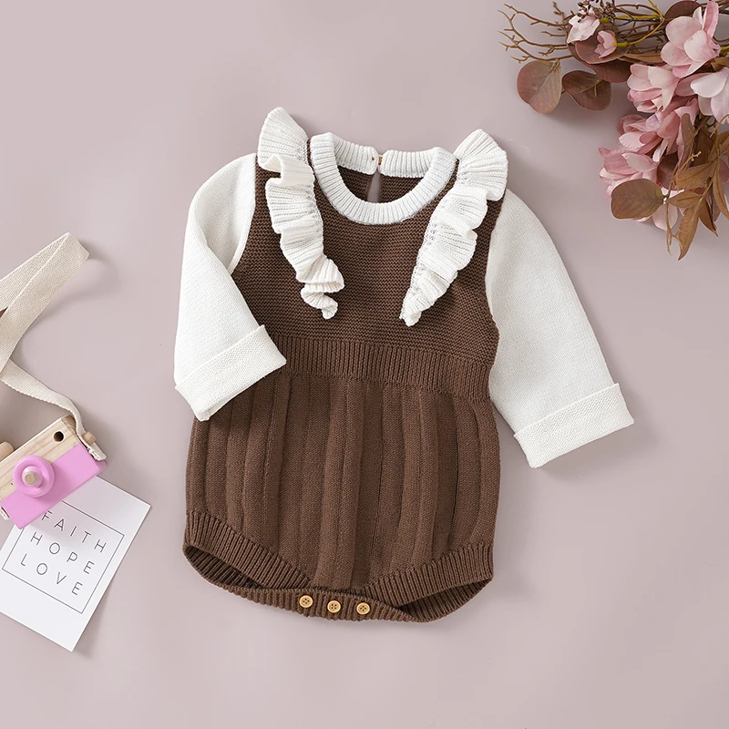 

Baby Bodysuits Newborn Autumn Winter Knitted Onesie Clothes Casual Long Sleeve Toddler & Infant Cotton Coverall Children Clothes
