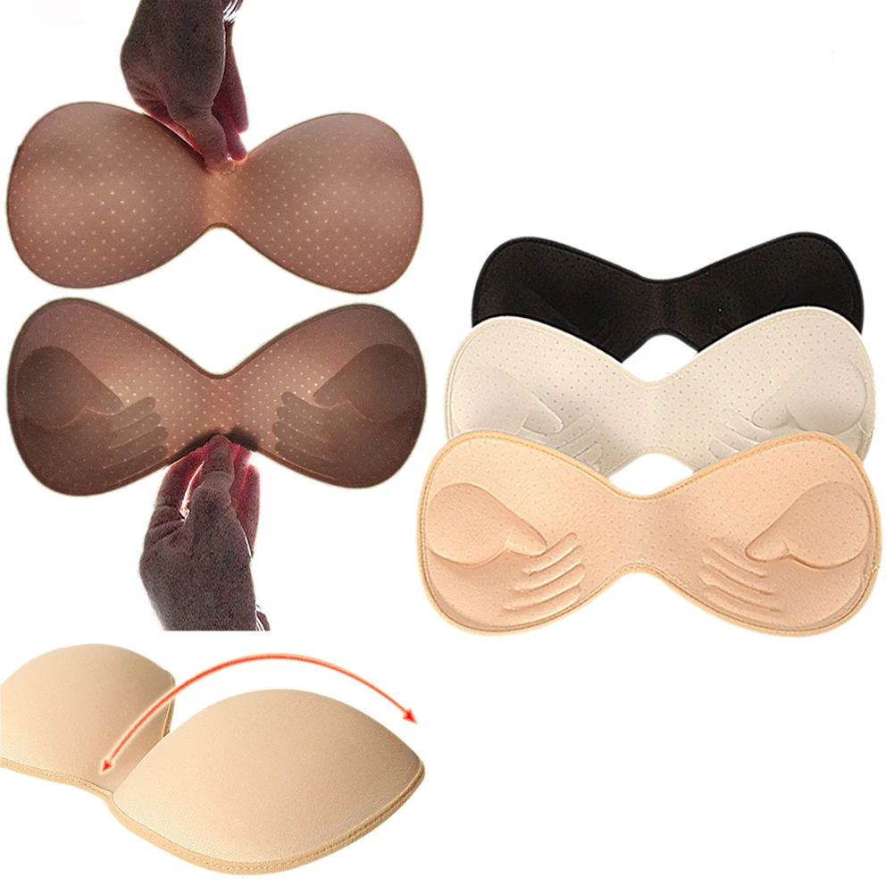 

2022 1Pair Women Swimsuit Pad Insert Breast Bra Enhancer Body-fitted Design Push Up Bikini Padded Inserts Chest Invisible Padded
