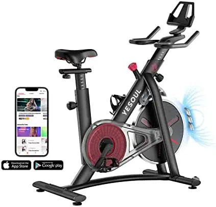 

Exercise Bike, Indoor Cycling Stationary Bike Supports Bluetooth Connection, Smart Bike with 100 Level Resistance Works with Mu