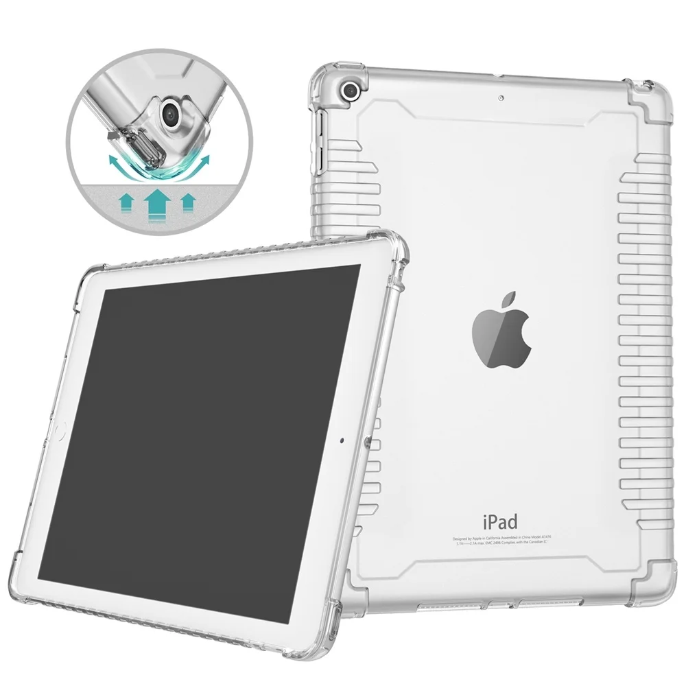 

Чехол для Pad 9,7 2018/2017 Прозрачный ударопрочный гибкий ТПУ чехол-бампер задняя крышка с угловой подушкой безопасности