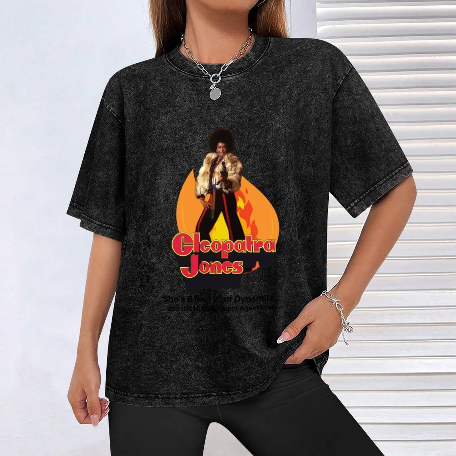 Фото Футболка Cleopatra Jones Tamara Dobson Blaxplotation, модный повседневный топ с короткими рукавами №4