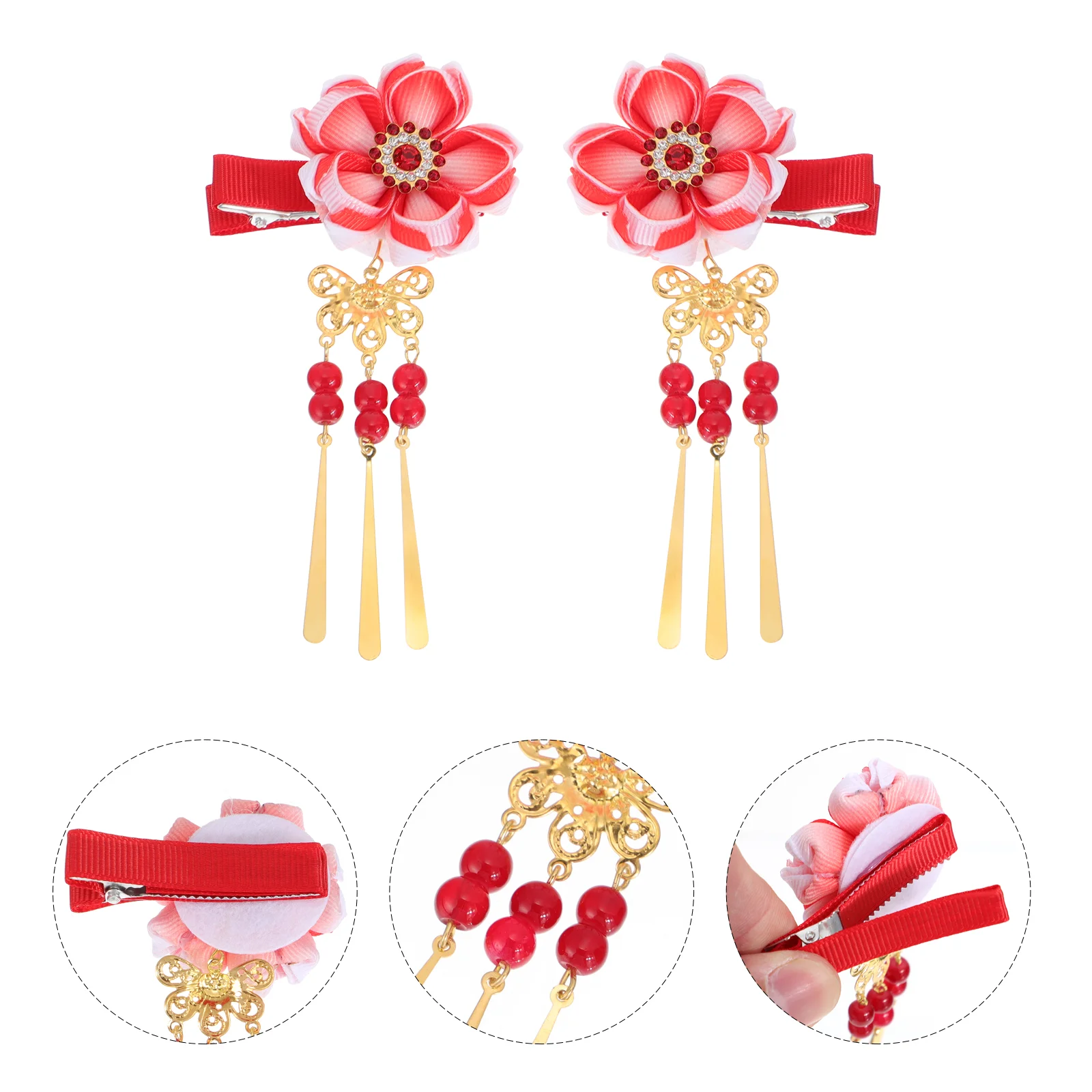 

Hairpin Kimono Clamp Japanese Style Headwear Sakura Flower Cherry Clip Duck Bill Clips Women Accessory Headdress Decorate