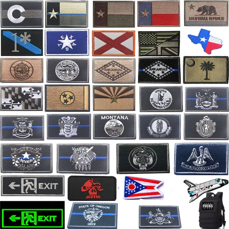 Светящаяся в темноте нашивка с флагом США нашивки знаки эмблемы Тактический