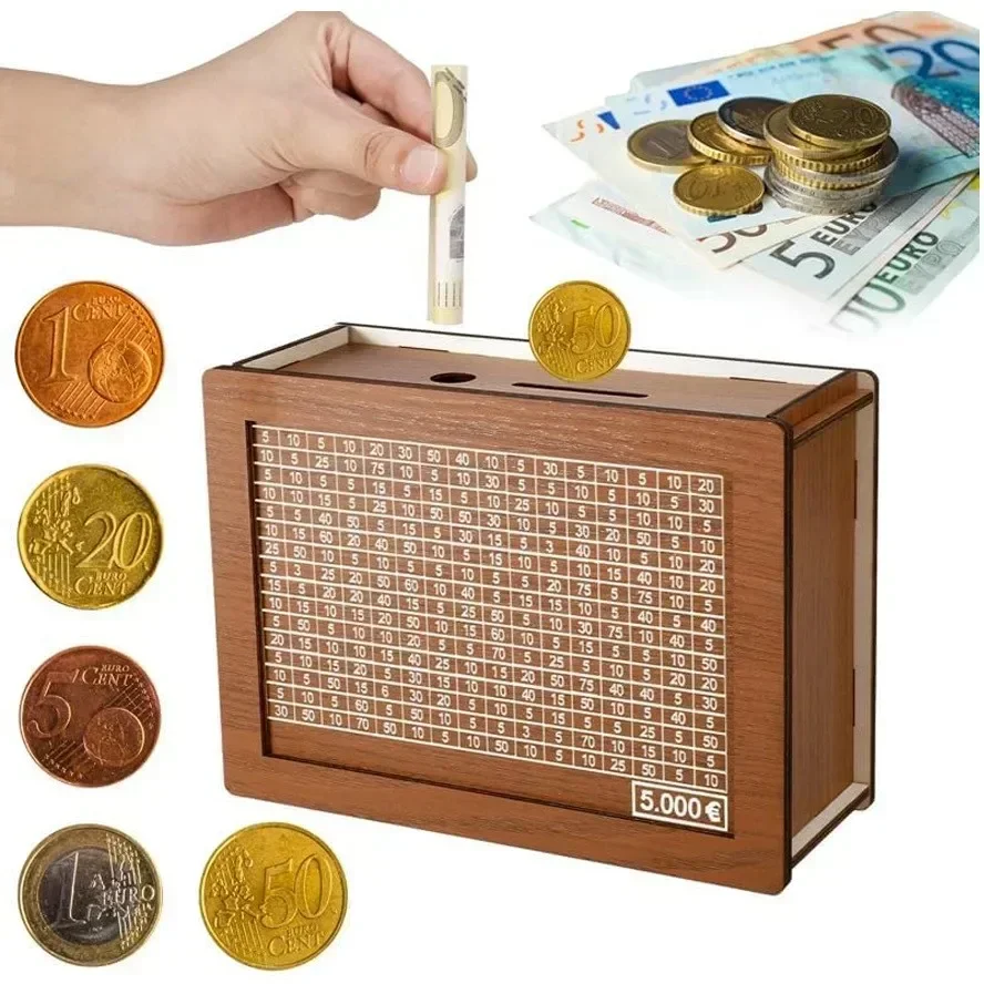 Копилка деревянная 1-4 шт./комплект 1000/2000/5000/10000 евро