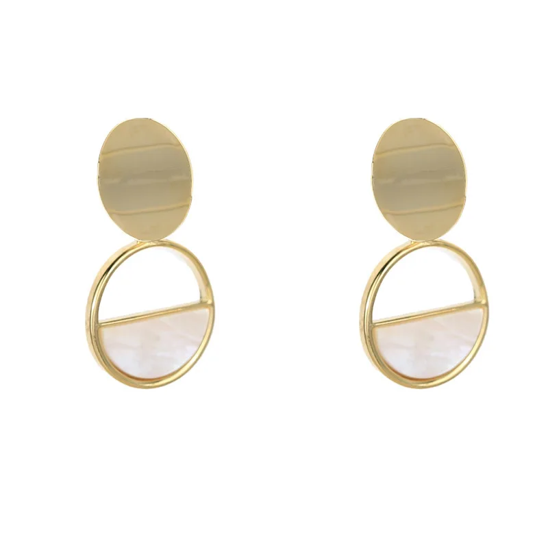 Модные роскошные круглые серьги-ракушки для женщин или девушек Рождественский