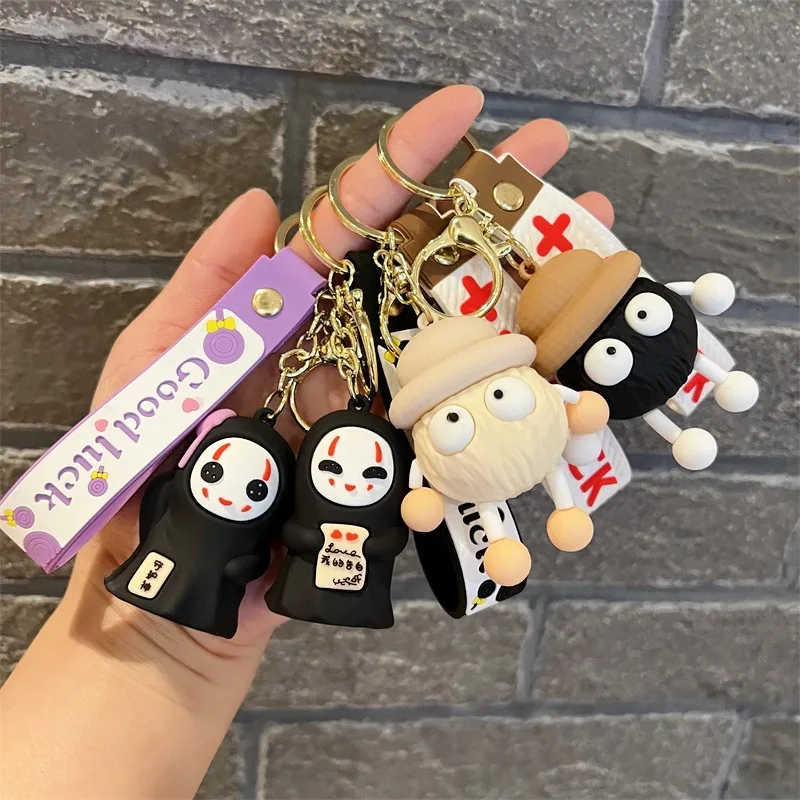 

Spirited Away Keychain Anime Cute Doll Figure Kaonashi No-Face Keyring Pendent Car Key Chain Accessories Gift Toy for Men Women