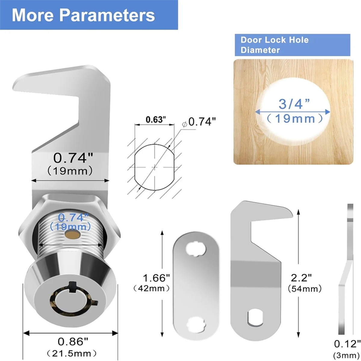 Замок для ящика инструментов с ключом 5/8 дюймов кулачковый замок шкафа