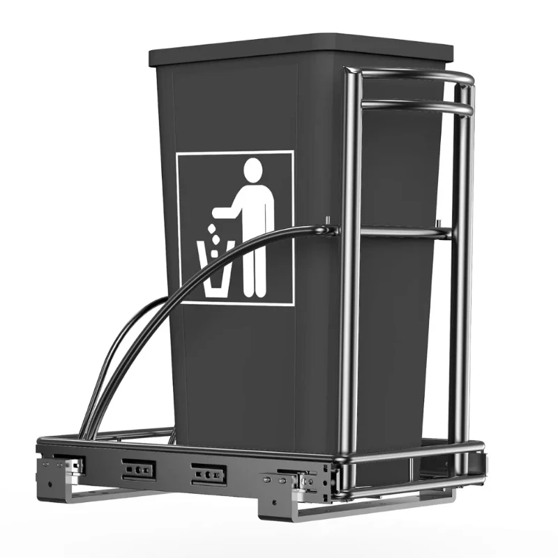 Выдвижная мусорная корзина под шкафом в шкафу раковиной вытащить требует