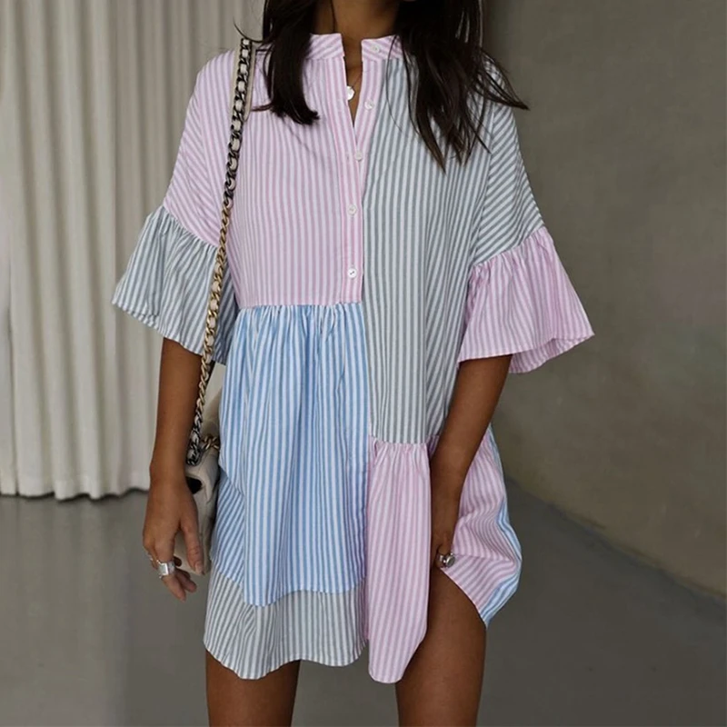 

Women Striped Shirt Dress