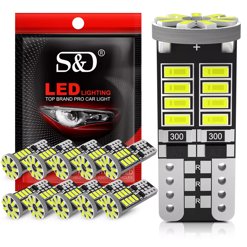 10 шт. Canbus W5W T10 светодиодный ные лампы 194 светодиодный 168 25SMD автомобильные внутренние карты купольные огни стояночный свет сигнальная лампа 3014 K белый 12 В