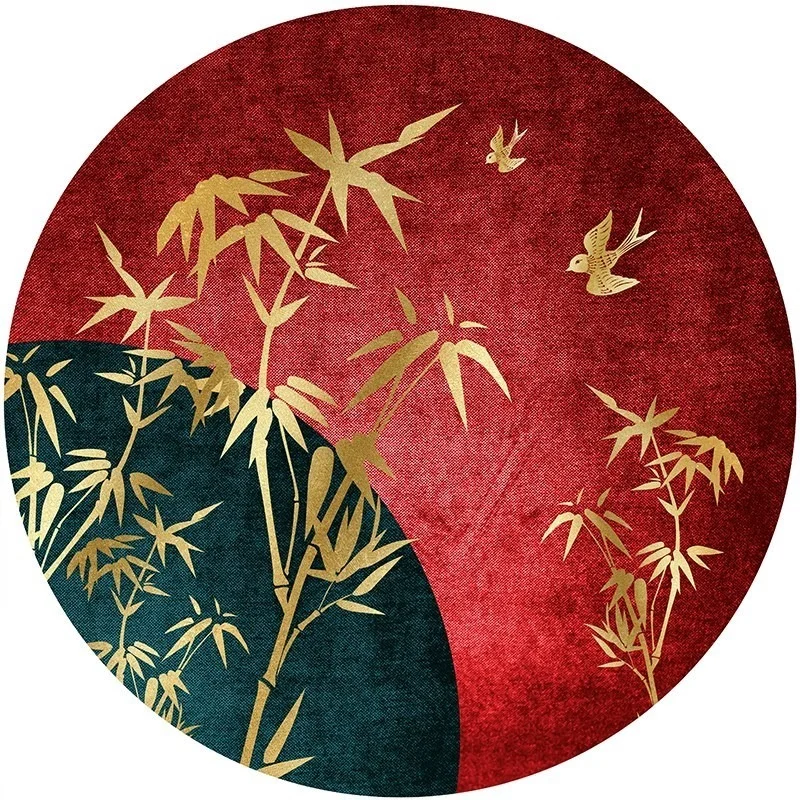 

Нескользящий ковер для детской комнаты, круглый ковер китайского журавля для гостиной, ванной, маленькое украшение для дома