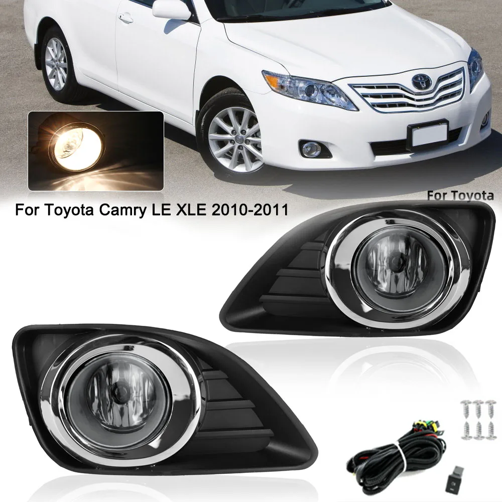 

Fog Lights for Toyota Camry XV40 2010 2011 Facelift LED Fog Light Headlight Foglights Chrome Fog Lamp Cover Grill Bezel Switch