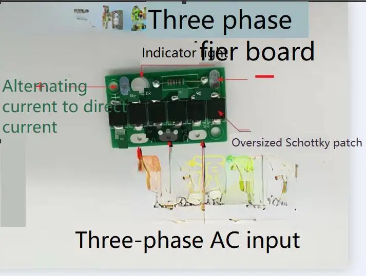 

Three-phase Rectifier Bridge, Generator Rectifier Board, Patch, High Current 10A, High Efficiency, with Indicator Light
