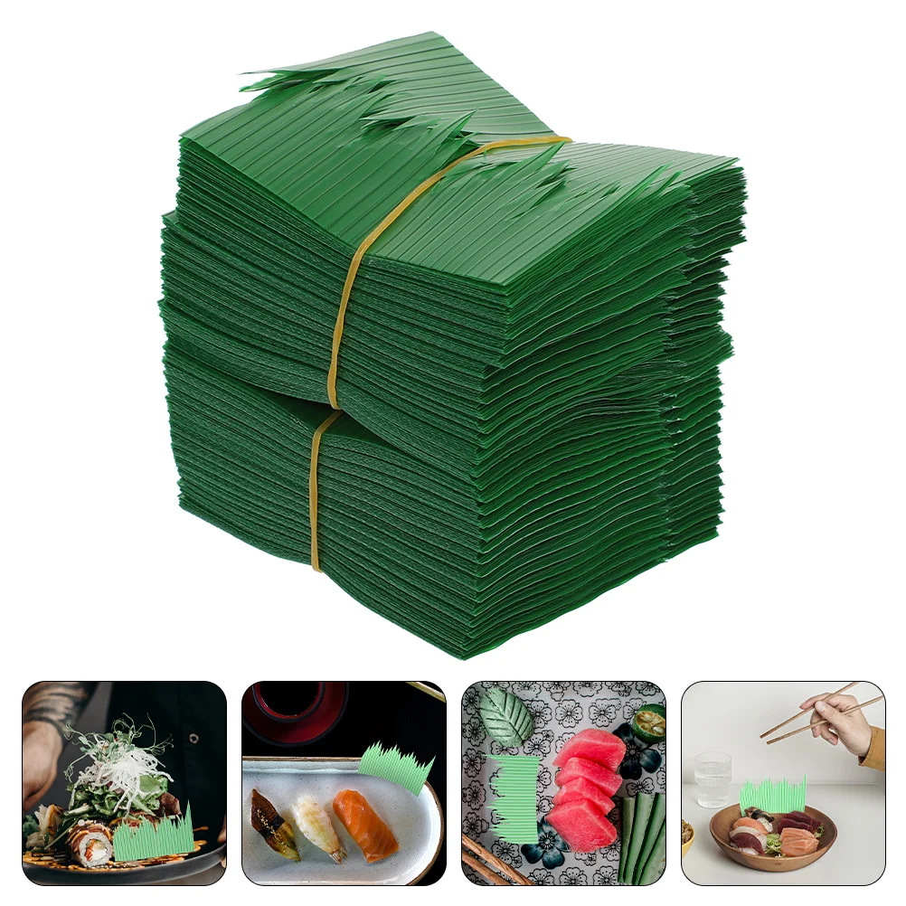 

2000 Pcs Sushi Decoration Grass Fish Tank Ornaments Sashimi Dish Decorations Decorative Mat Dishes Decors Resin