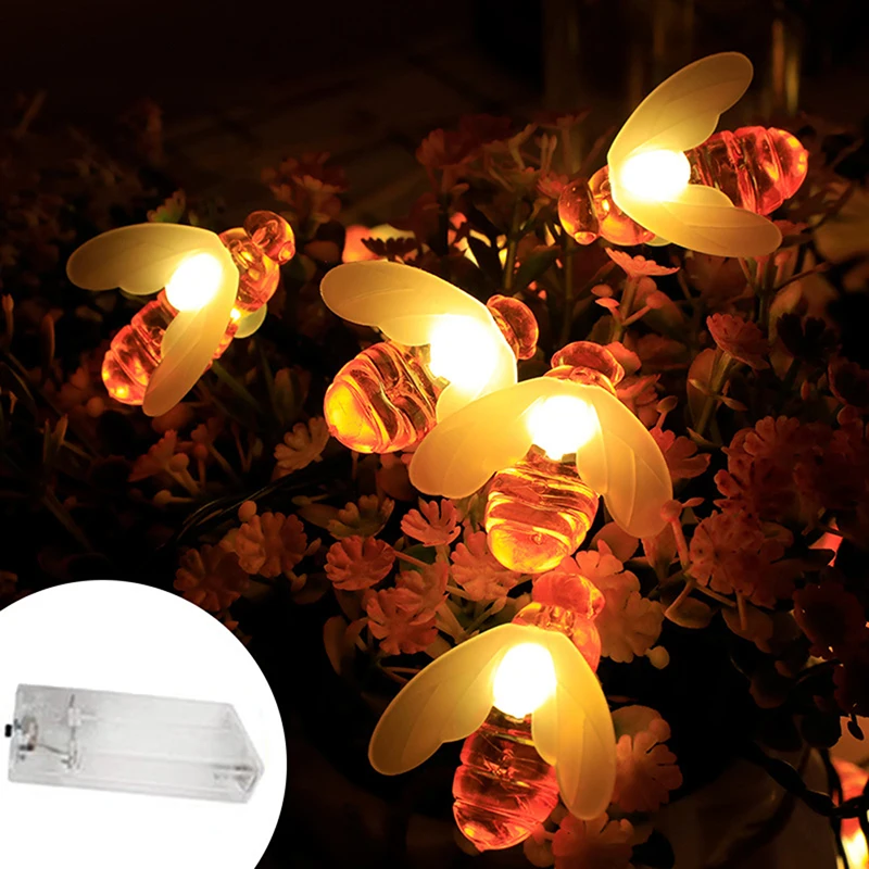 

Waterproof Outdoor Garden Honey Bee LED String Lights Fairy Light Battery Operated Garland Lights