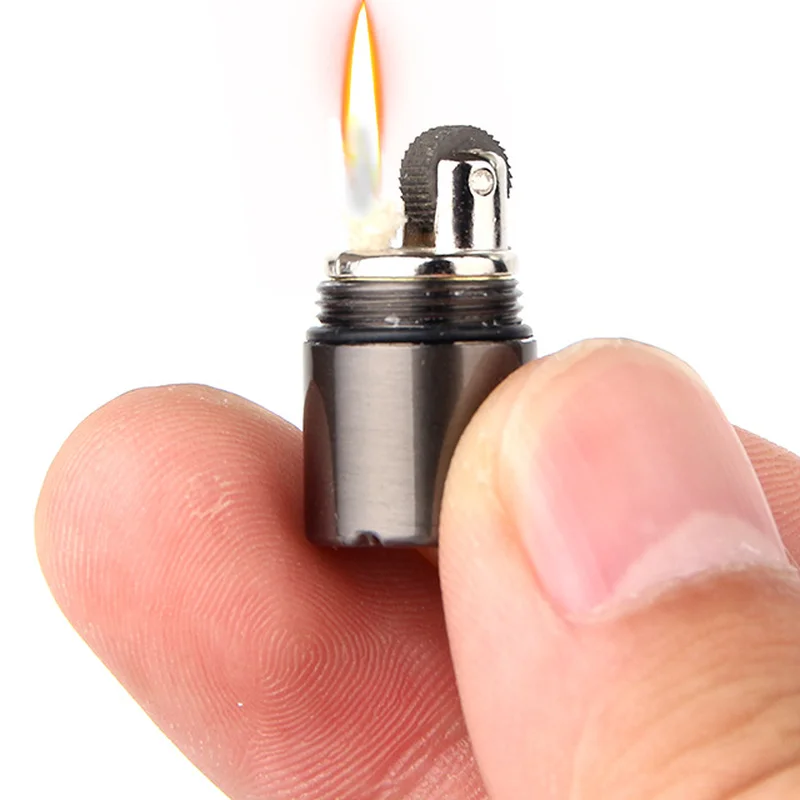 

Mini Compact Kerosene Lighter Capsule Gasoline Lighter Inflated Key Chain Petrol Lighter Grinding Wheel Lighter Outdoor Tools