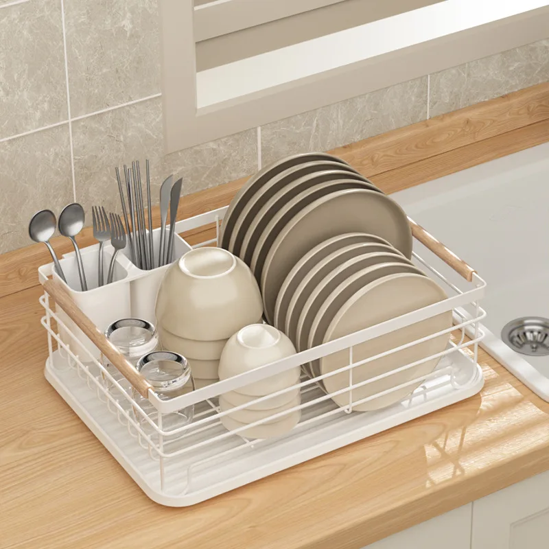 

1Tiers Shelf Kitchen Dish Drainer Rack Drying Plate Holder Storage Stand Sink Drain Cutting Board Holder Drainboard Organizer