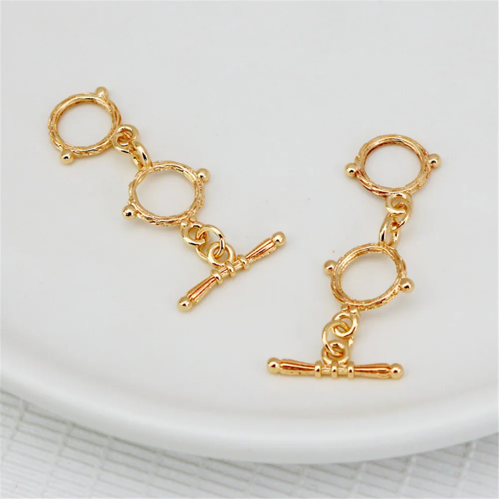 

14K gold plated accessories IQ buckle bracelet buckle OT buckle 10mm double ring buckle connection port DIY accessories