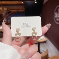 earrings fashion jewelry 2021 stainless steel earrings ladies korean fashion temperament love bear sweet pearl earrings