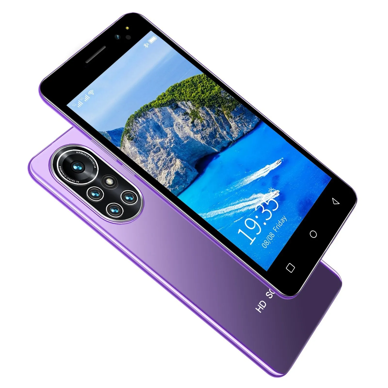 2022 CellPhone Cheap Smartphones On Android Nova 8 5.0-Inch Small Phone Face Unlock Full Screen 5.1 512 + 4G ROM |
