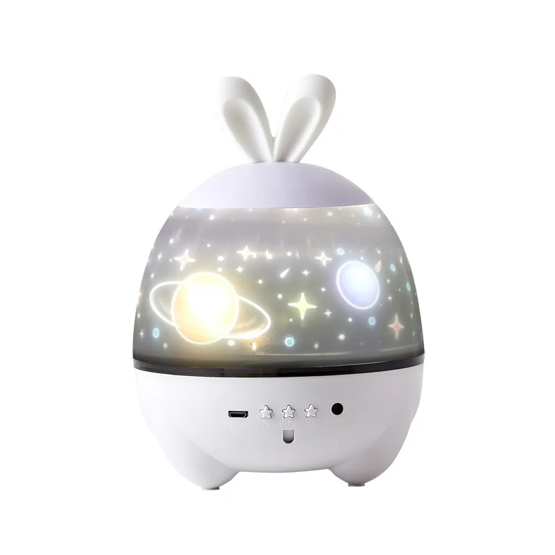 

Lucky Rabbit Starry Sky Projection Lamp Bedroom Bedside Children's Room Creative Romantic Dreamy Rotating LED Night Light