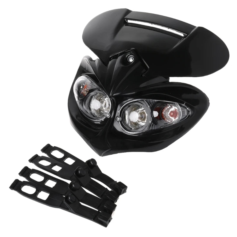 

Universal Motocross Headlight Fairing for Head Lamp High / Low Beam Dual for Dc
