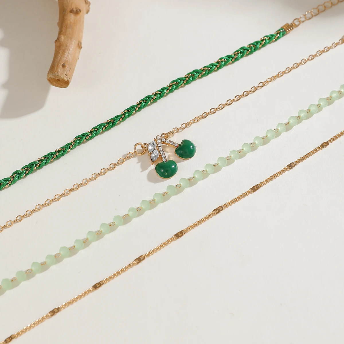 Tocona богемный черный зеленый шнур тканый набор до лодыжки модная многоэтажная