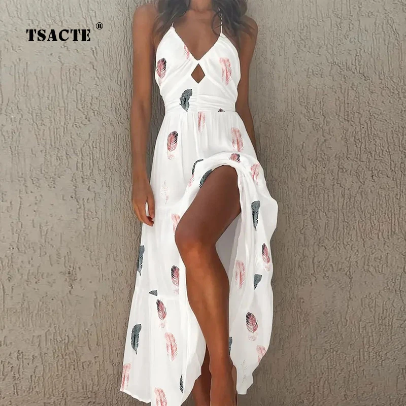 

Женское летнее короткое платье без рукавов, с открытой спиной и лямкой на шее