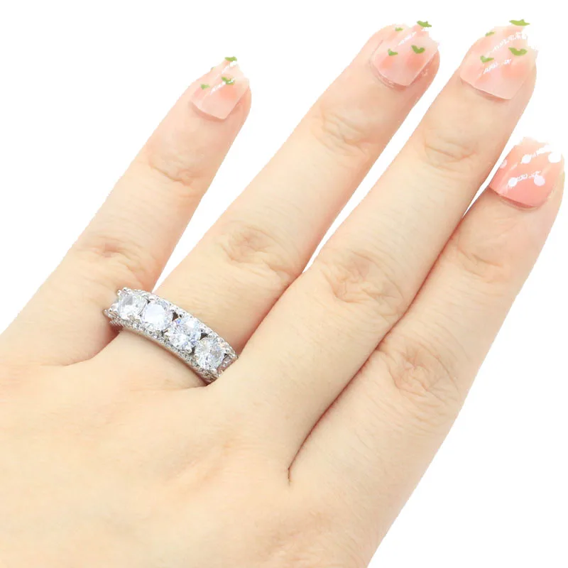 Женские серебряные кольца с белым сапфиром, 26x7 мм, 5,8 Г