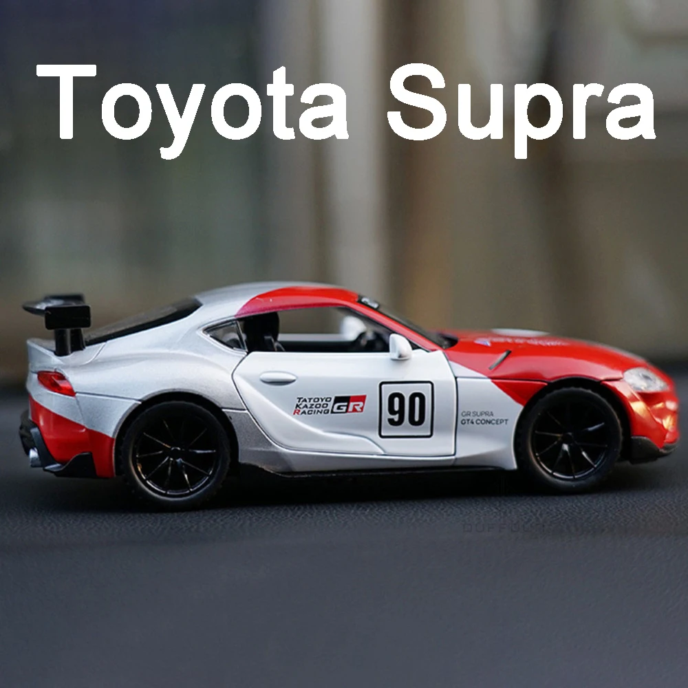 

1/32 Toyota GR Supra Pandem Track Version литые модели игрушечных автомобилей с светильник кой, 4 двери, оптовые сборные подарки для детей