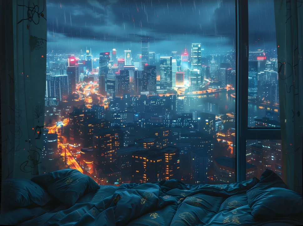 

Гобелен «Дождливый город»