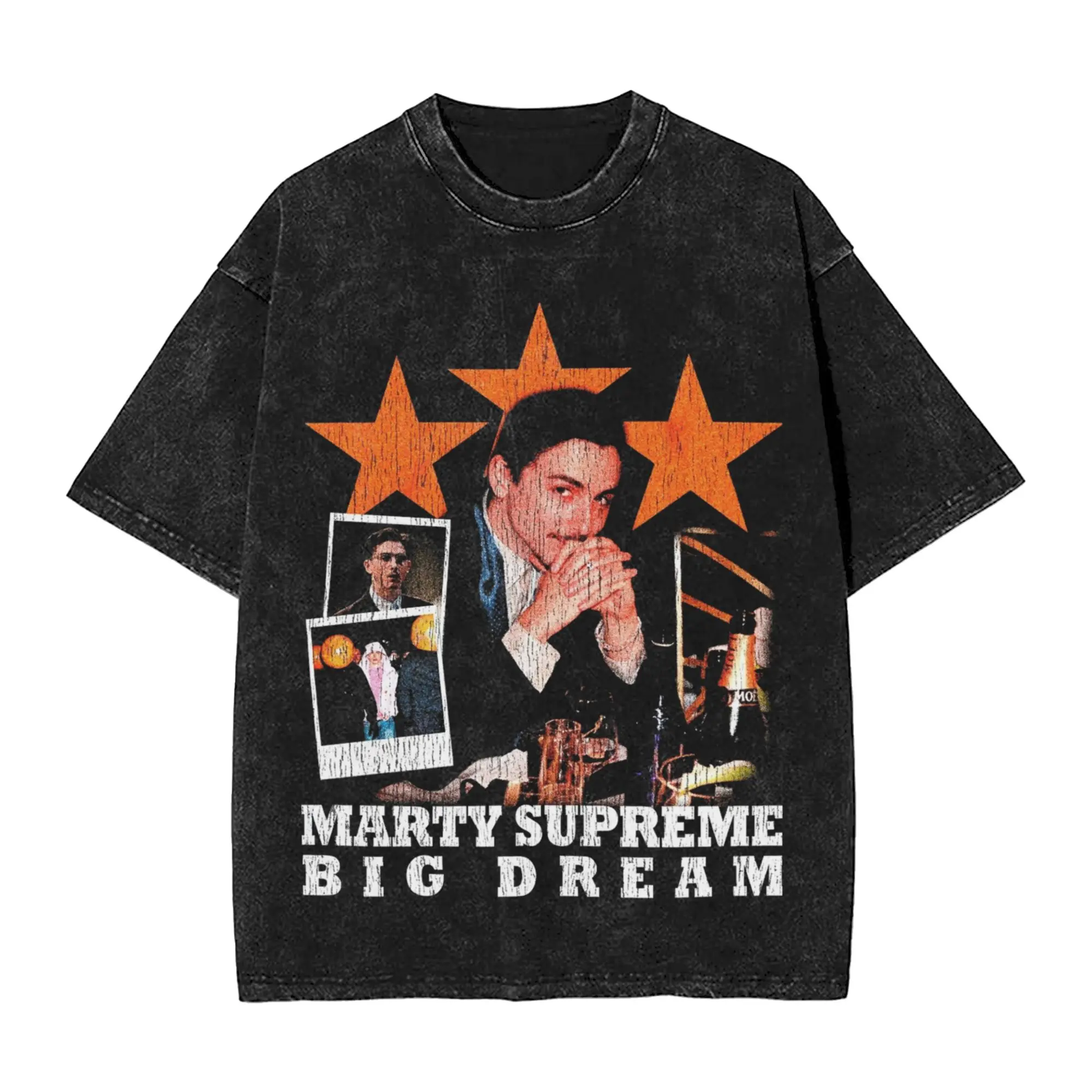 Фото Футболка оверсайз Marty Supreme Movie Apparel для мужчин и женщин, хлопковая футболка с эффектом потертости, одежда №1